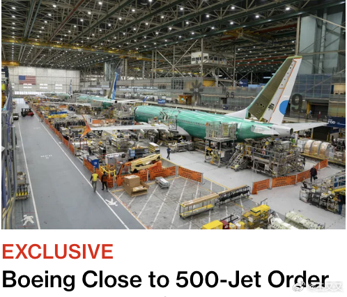 彭博社援引知情人士报道，波音公司正接近达成其历史上最大订单之一：中国航空公司计划