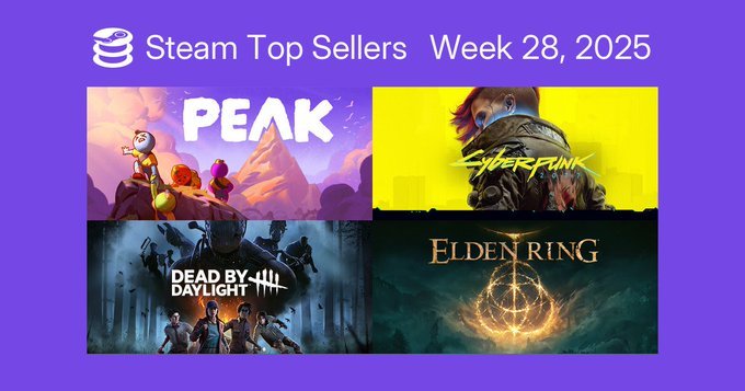 Steam最新一周销量榜出炉，统计时间6月24日至7月1日，Steam Deck