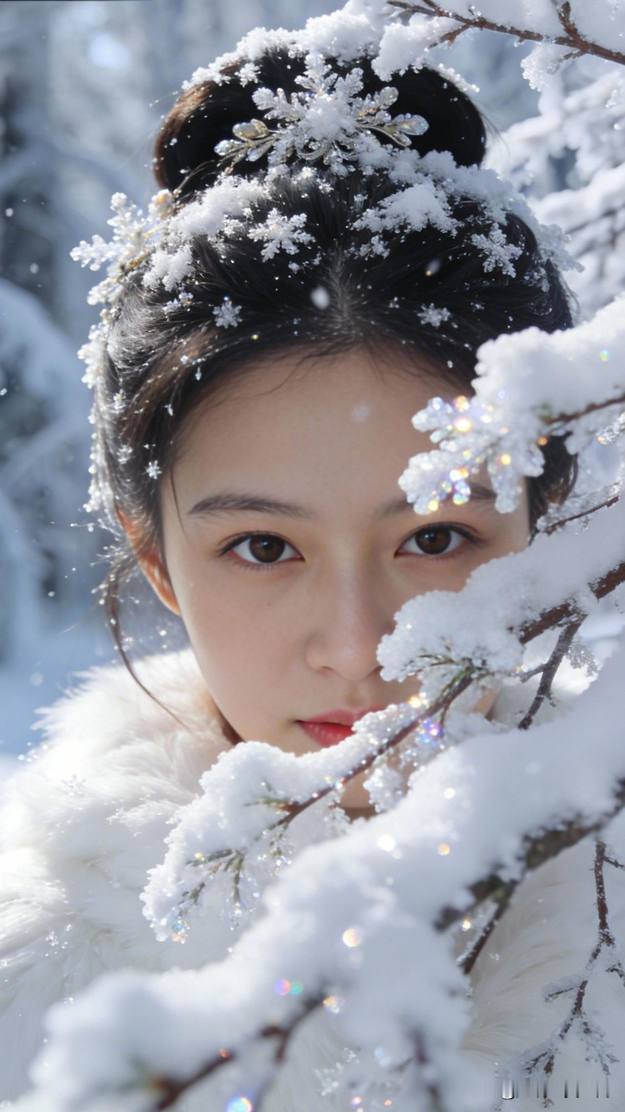 雪中仙子影，风里玉人姿。白色衬衣如何穿出时尚感? 冬日仙境中的少女，雪中绽放的美