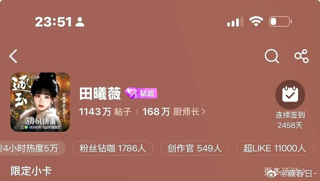田曦薇超like破11000，逐玉真的是有效播剧吧 