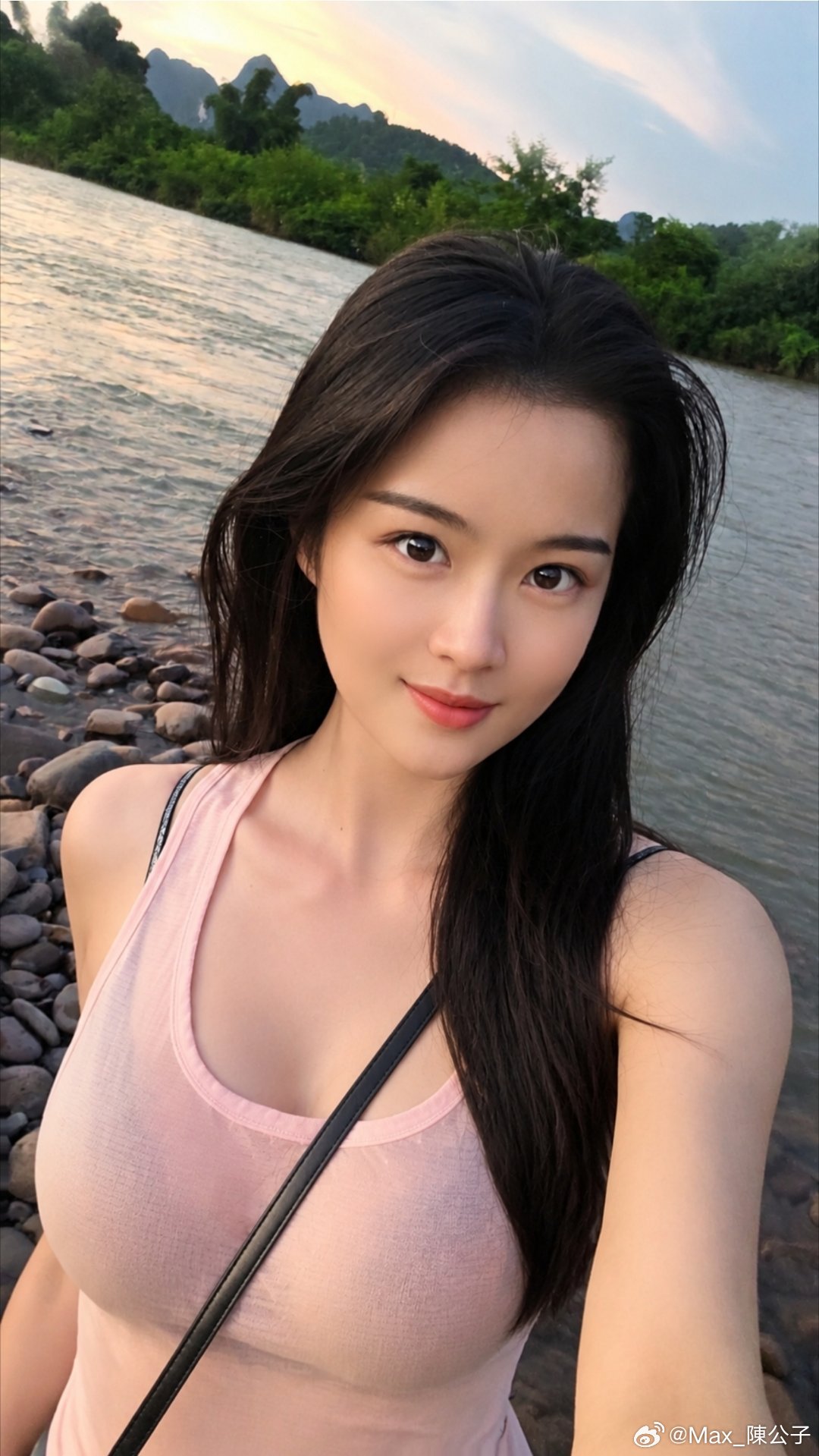 洪水刚刚退去，水还浑浊，等水清了就可以下河洗澡了 