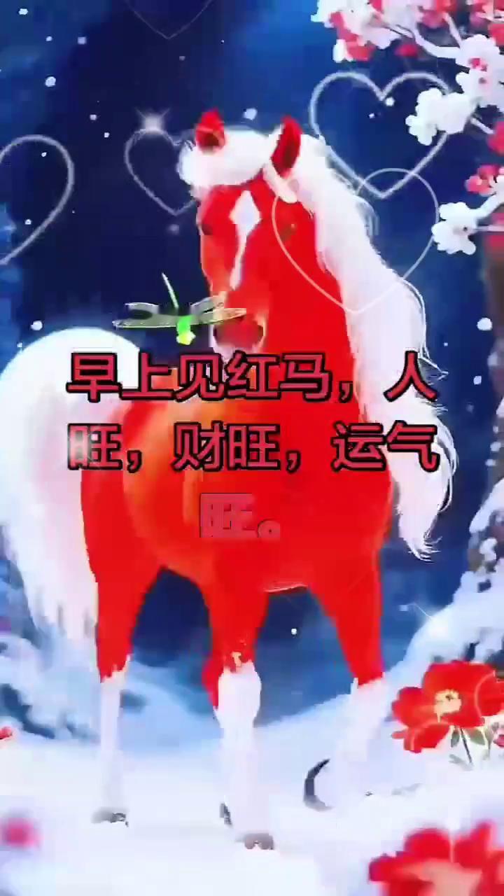 早上见红马，人旺，财旺，运气开。
太漂亮了，祝愿刷到视频的你好运相伴一整年，万事