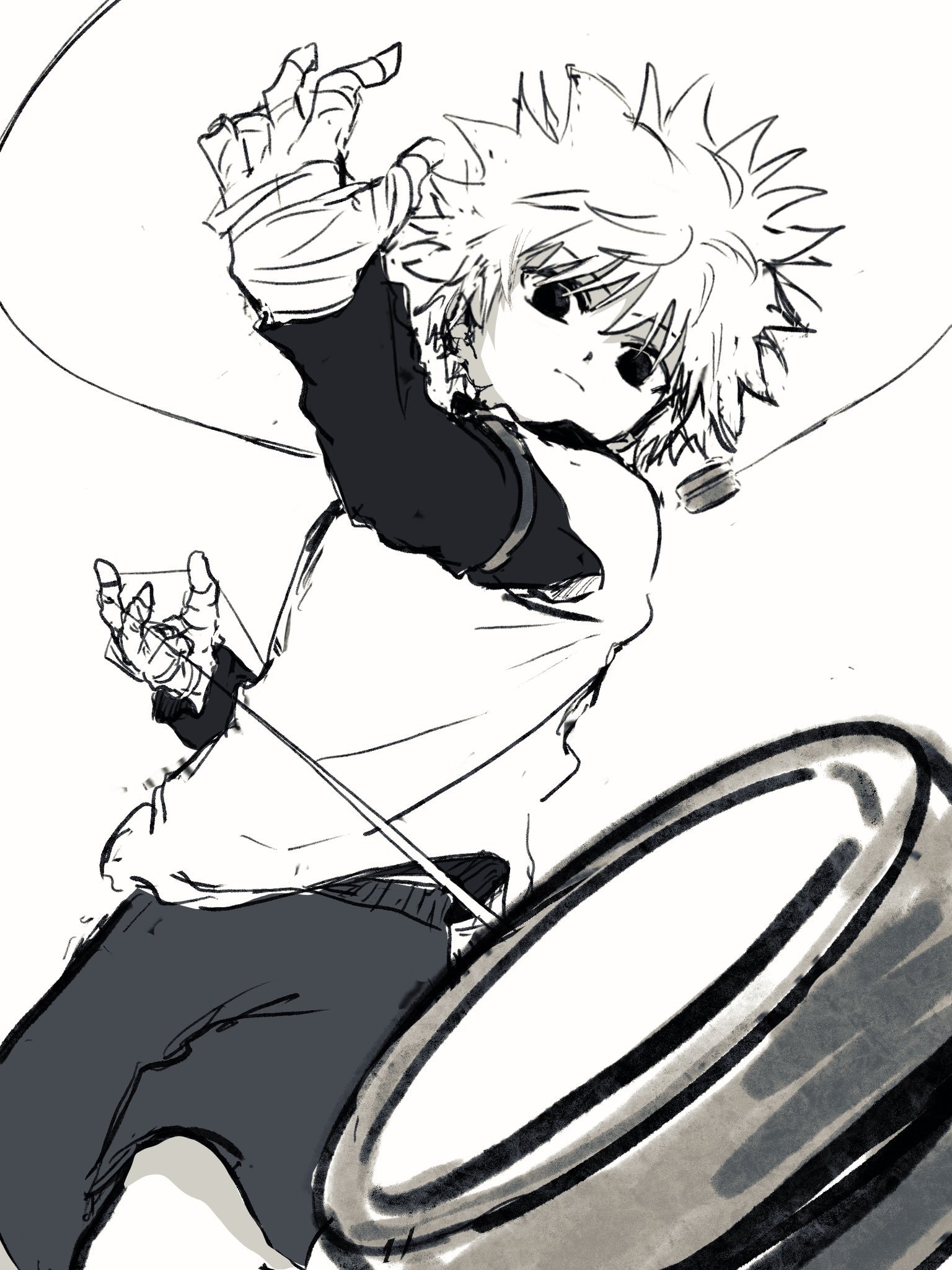 全职猎人奇犽 就这个奇犽真的卡哇伊ฅฅ*绘：tyaba_illust 