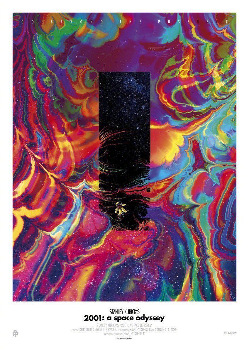 《2001太空漫游》（1968）的一些艺术海报58年前的今天，斯坦利·库布里克导