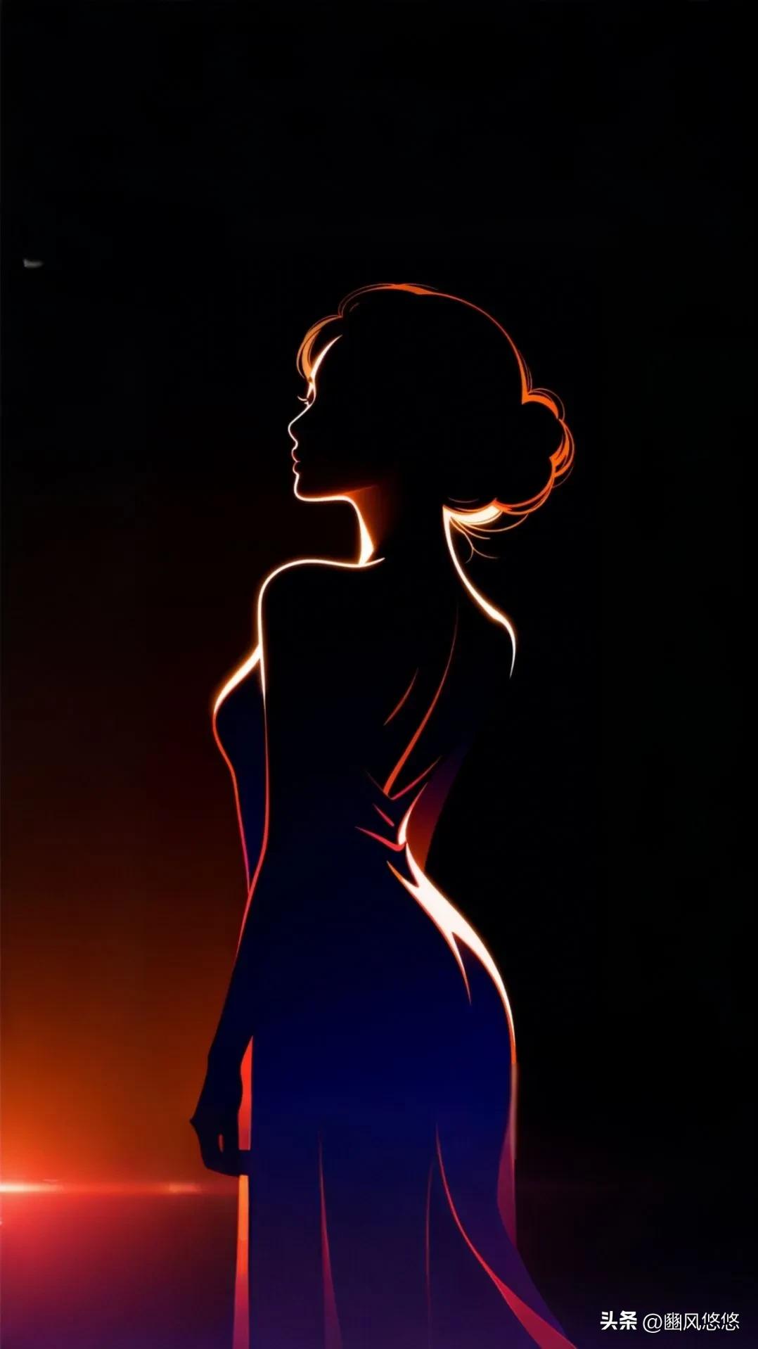 神秘轮廓与光影之美相互交融，总能引发无尽的遐想。柔和的光线斜斜地洒下，勾勒出她那