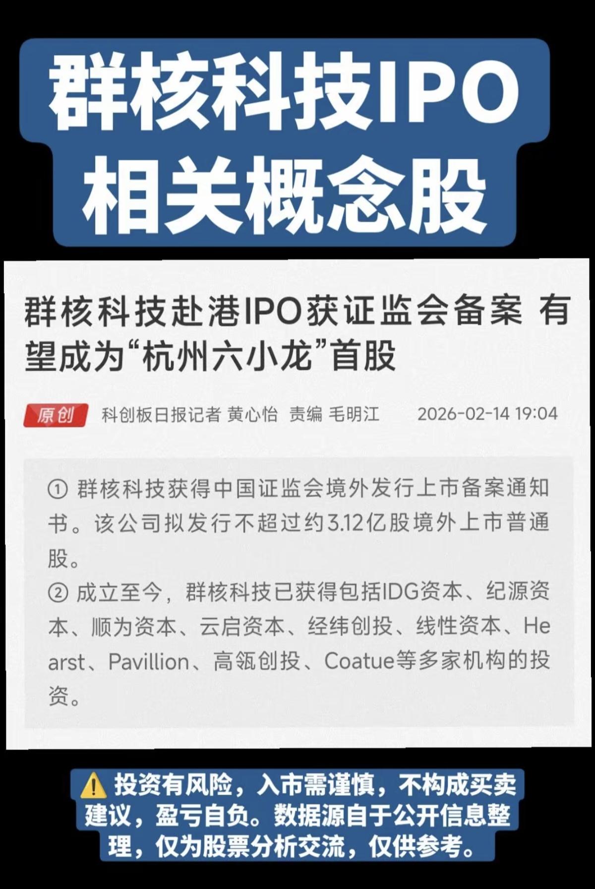 群核科技IPO，相关核心龙头股！

群核科技赴港IPO，获证监会备案，有望成为“