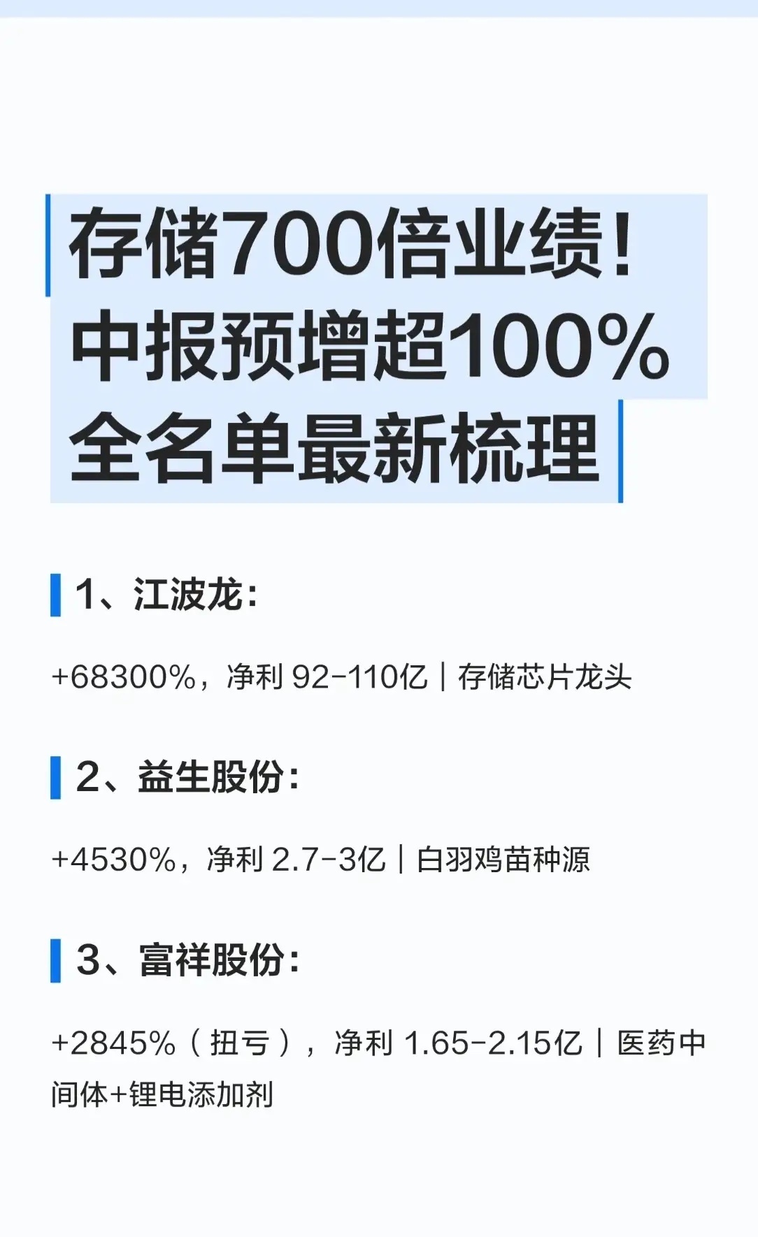 🔥存储业绩狂飙700倍！A股中报预增超100%全名单出炉，这26家公司赚翻了！