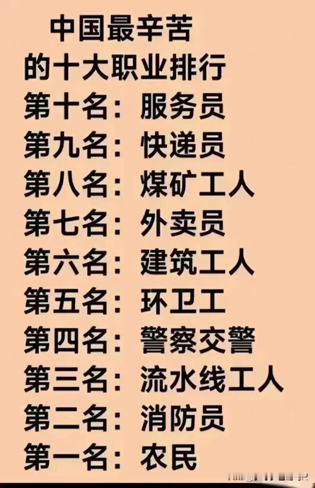 这是最辛苦的吗[捂脸][捂脸][捂脸]
我觉得最辛苦的是
煤矿工人，
农民，
建