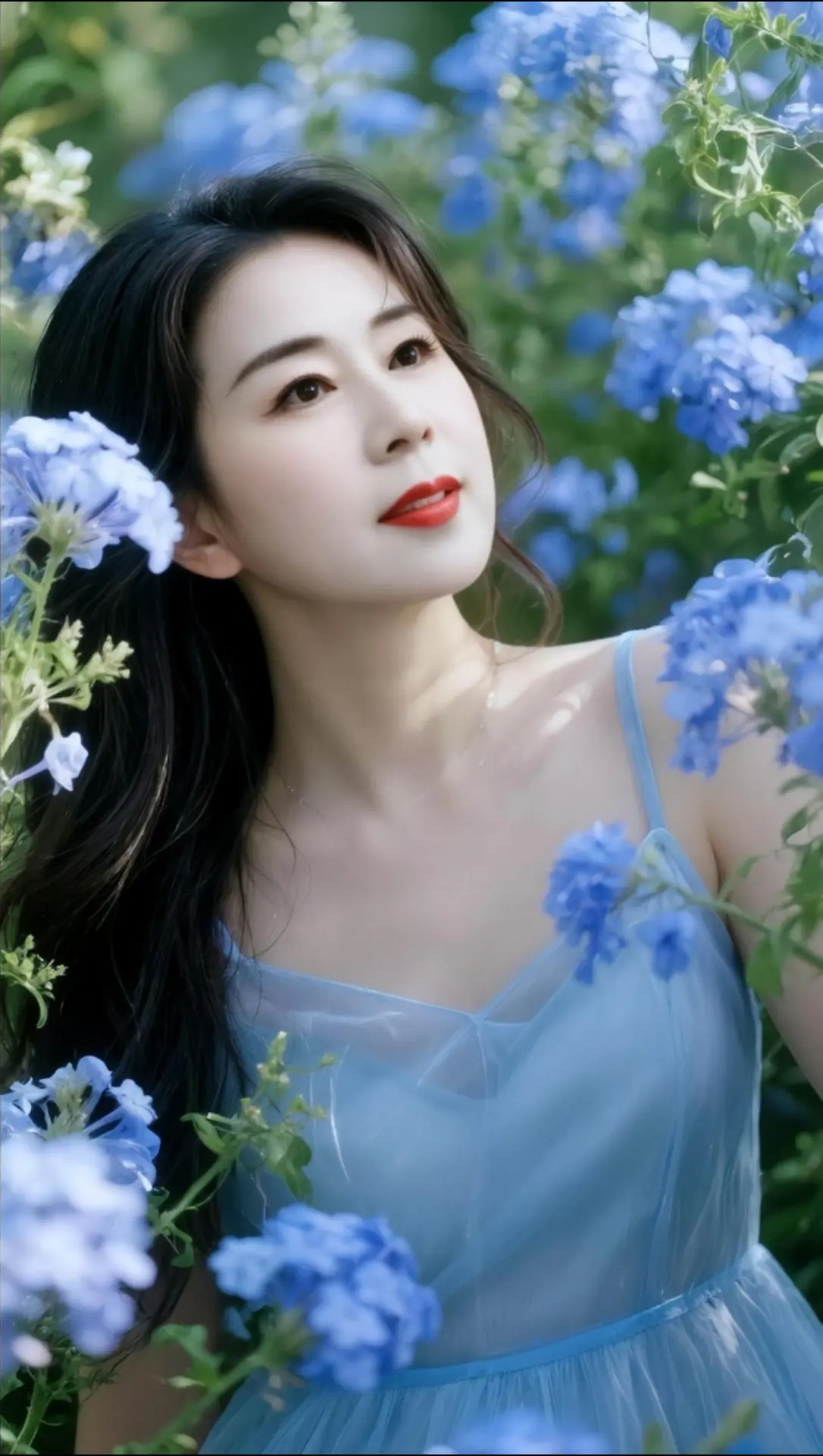 AI蓝花清新照 ai创作