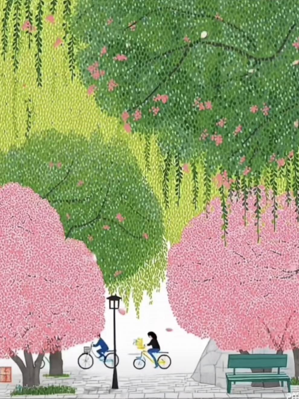 水仙子·春闲
时光不语自栽花，
烟火人间慢煮茶。
素心守得春来也，
树绿映窗纱。