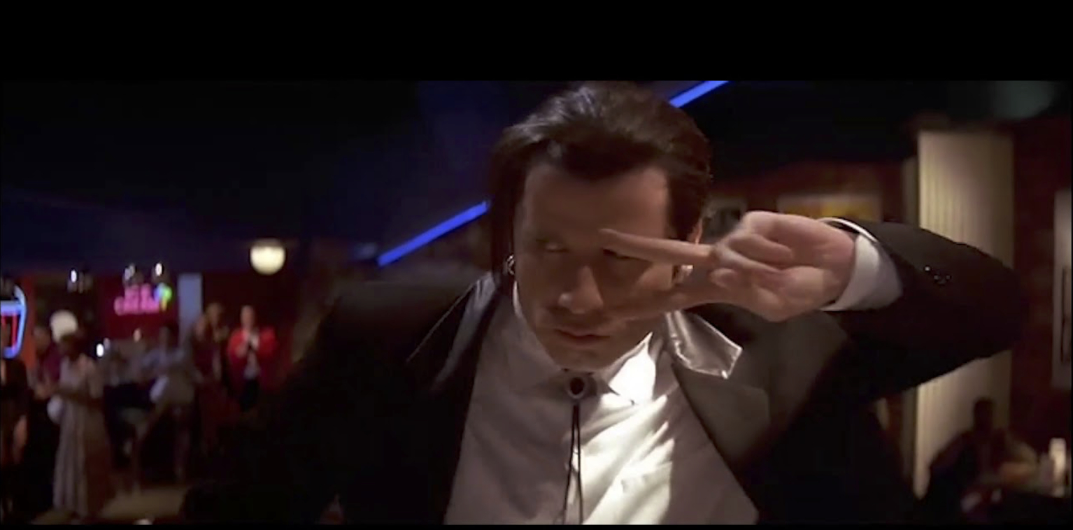 确认过眼神，是刚重温完《低俗小说》的雕。这个“挡眼杀”动作给满分。