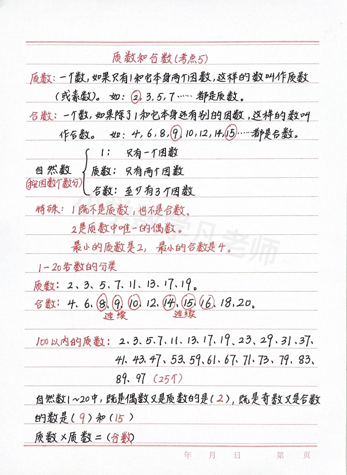 质数和合数，小学必考，家长点赞收藏起来吧