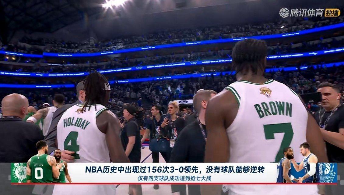 NBA历史中出现过156次3-0领先，没有球队能够逆转，仅有四支球队成功追到抢七