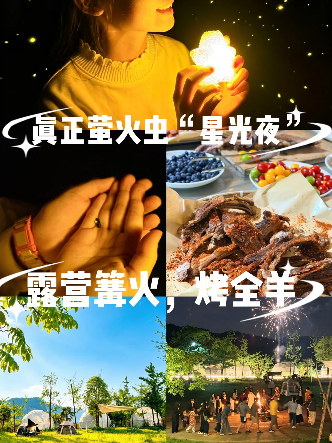 太夯了，出门就看萤火虫的营地🏕️