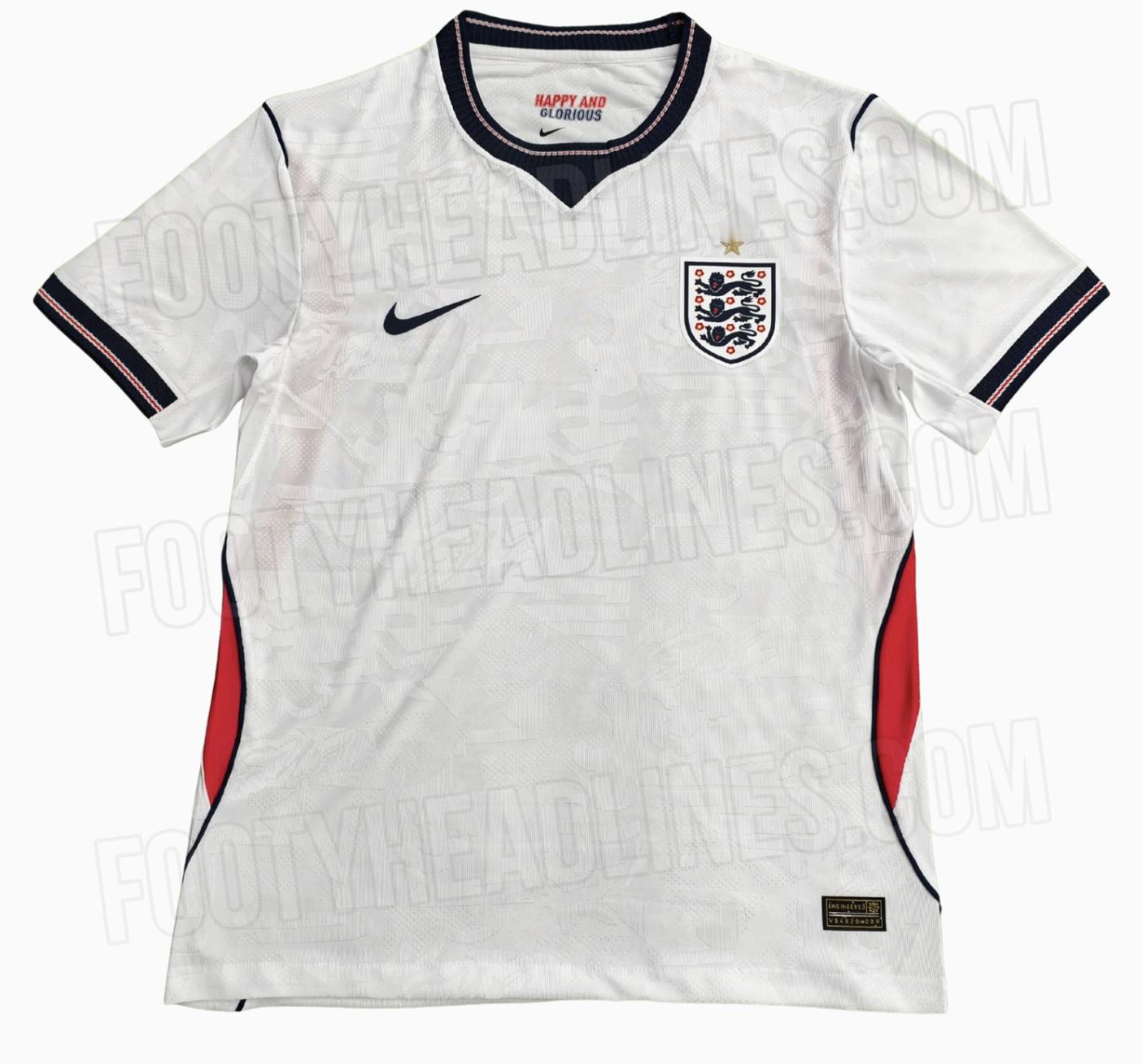 2026英格兰国家队主客场球衣曝光。贤聊球衣 球衣资讯 耐克 英格兰国家队