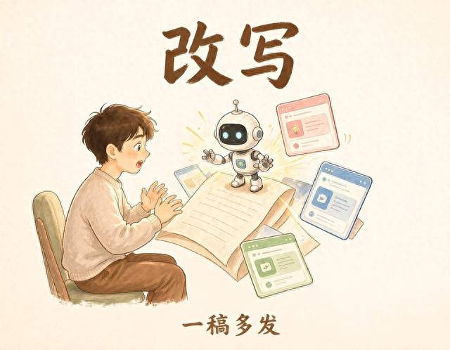 一篇内容发多个平台？用AI改写，每个平台都像量身定做