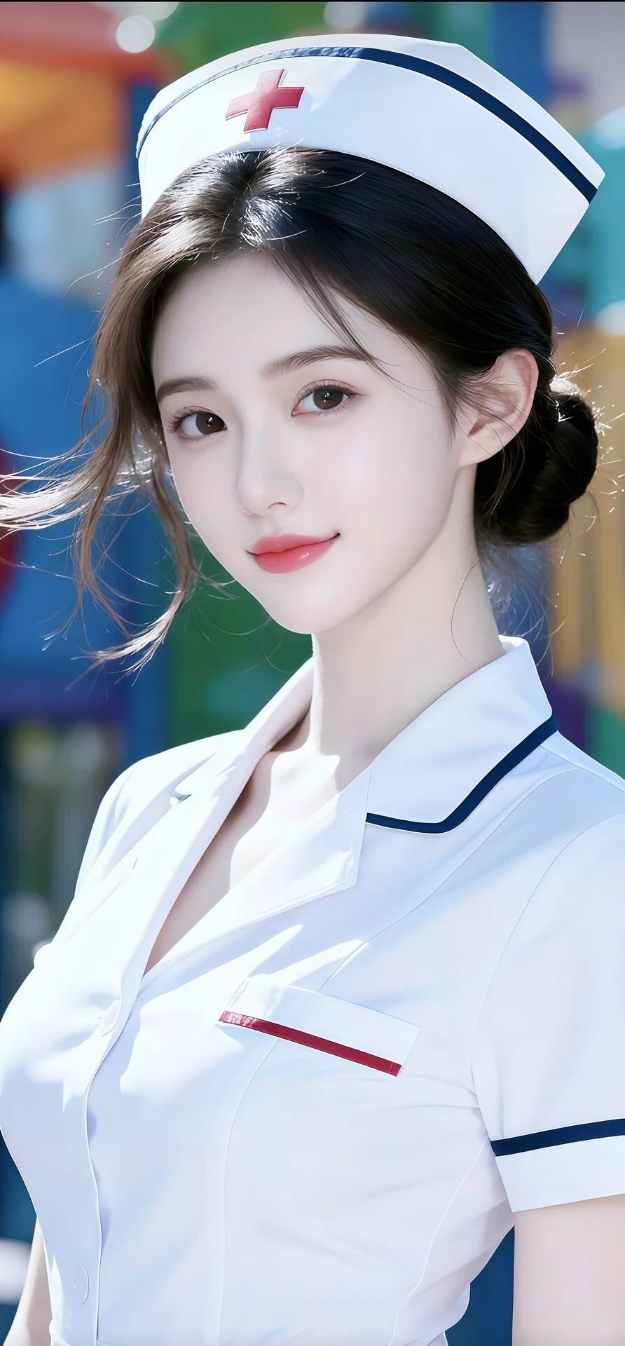 温柔甜美的护士小姐姐，红十字标志显眼，微笑迷人！💕👩‍⚕️