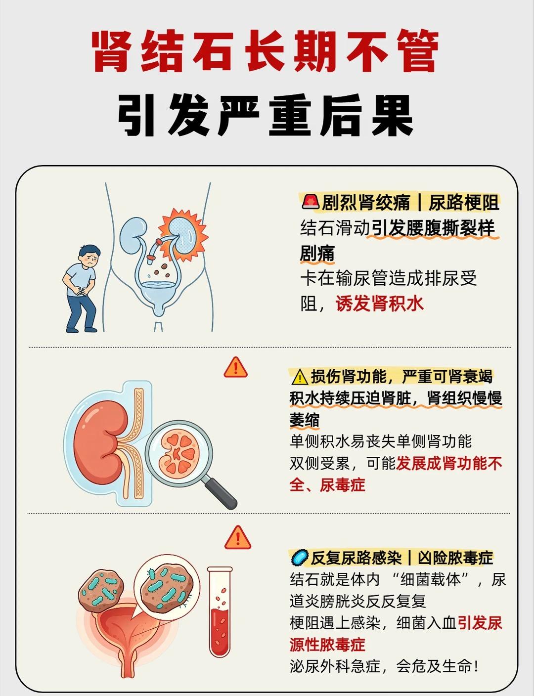 肾结石长期放任不管，这些严重后果要知晓