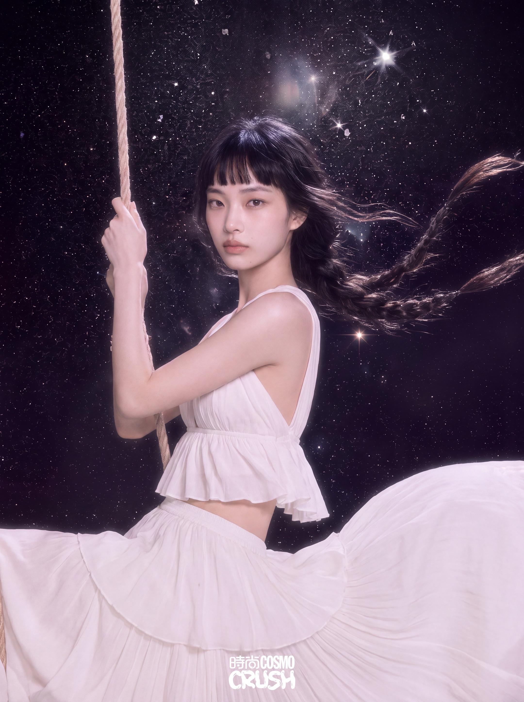 AI短剧《被裁掉的女孩》中的女主方桃子，正式登上时尚COSMO CRUSH最新一