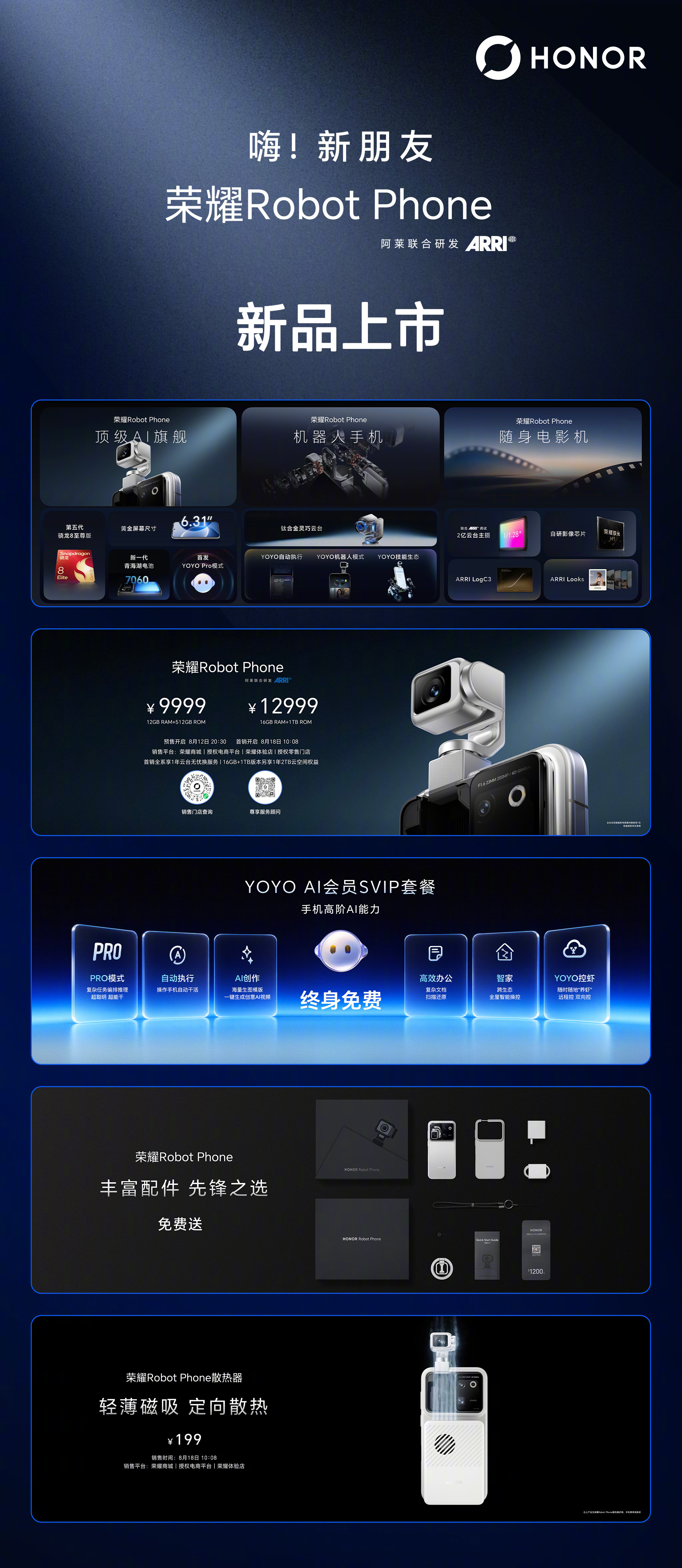 荣耀Robot Phone 9999元起售，之前大伙猜的普遍是15000左右，那