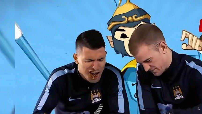 当曼城球员被中国美食拿捏了中国菜真的名不虚传，连曼城队员也被拿捏了！ 