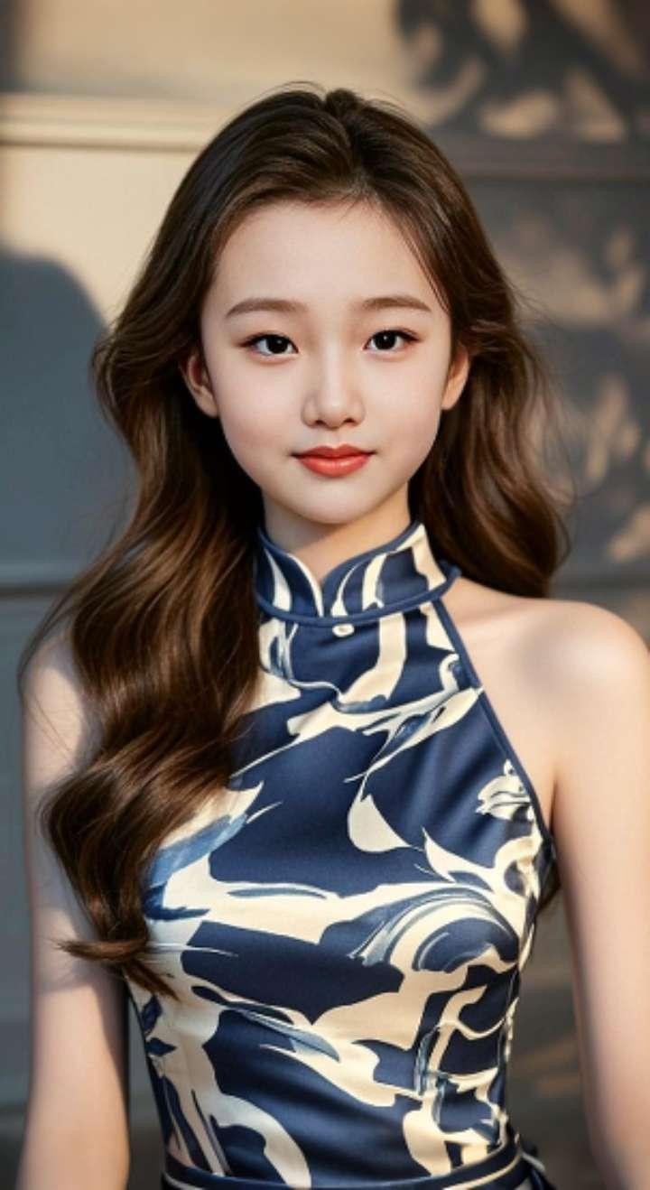 AI扩图 AI旗袍人像