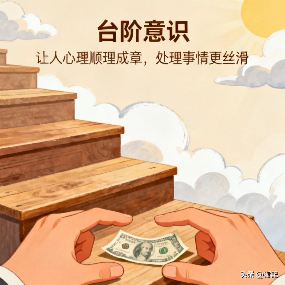 人要有台阶意识。
你想请假，要找个理由，比如病了。这个理由是台阶。
有人问你借钱