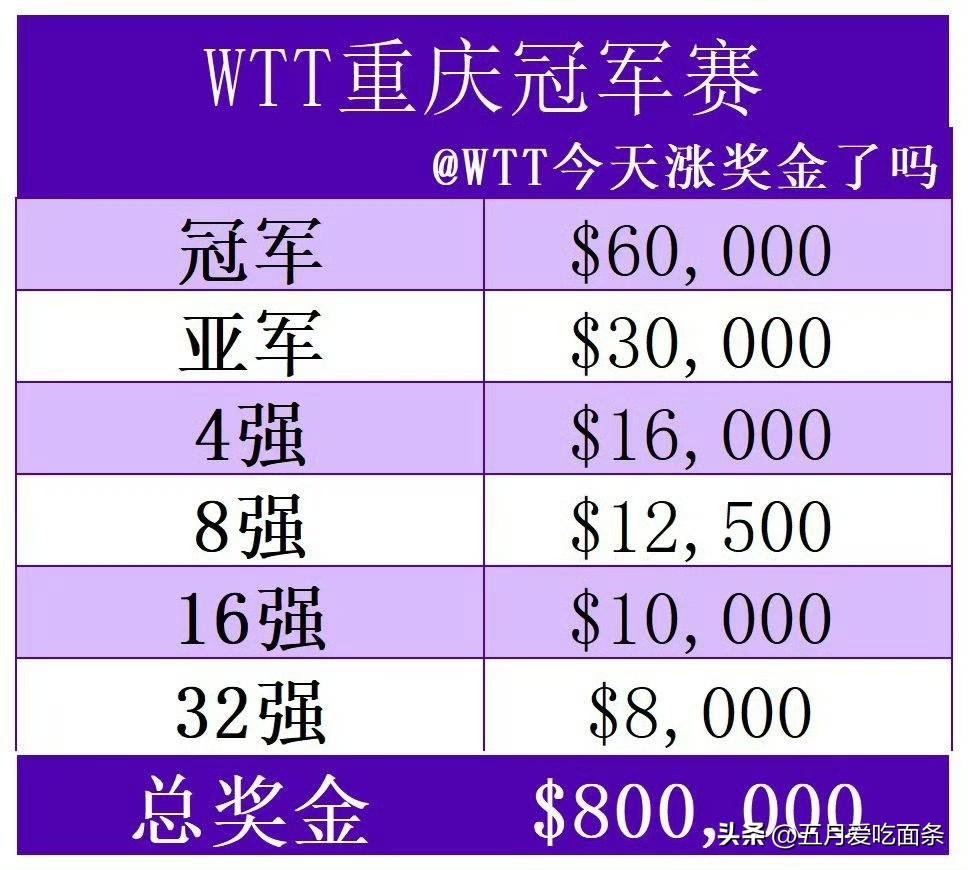 原来一直对乒乓球有着误解， 听着外协说参加WTT比赛，入不敷出，以为乒乓球员是穷