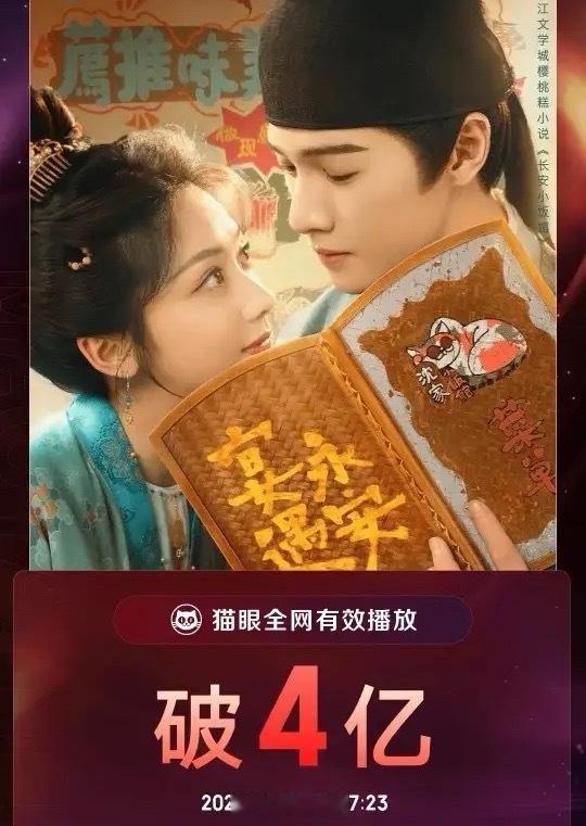 《宴遇永安》有效播放量破4亿据猫眼专业版数据，王影璐、李昀锐 （按姓氏笔画排名）