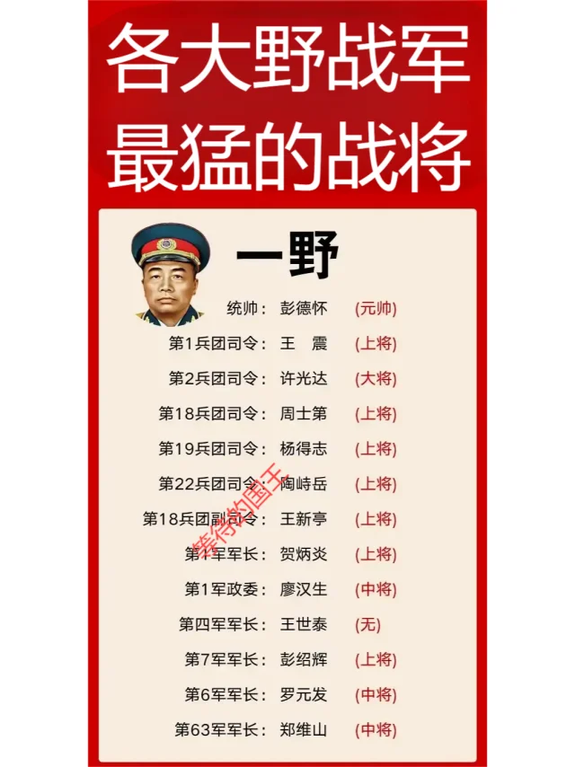 谁才是职务最高的野战军司令员？