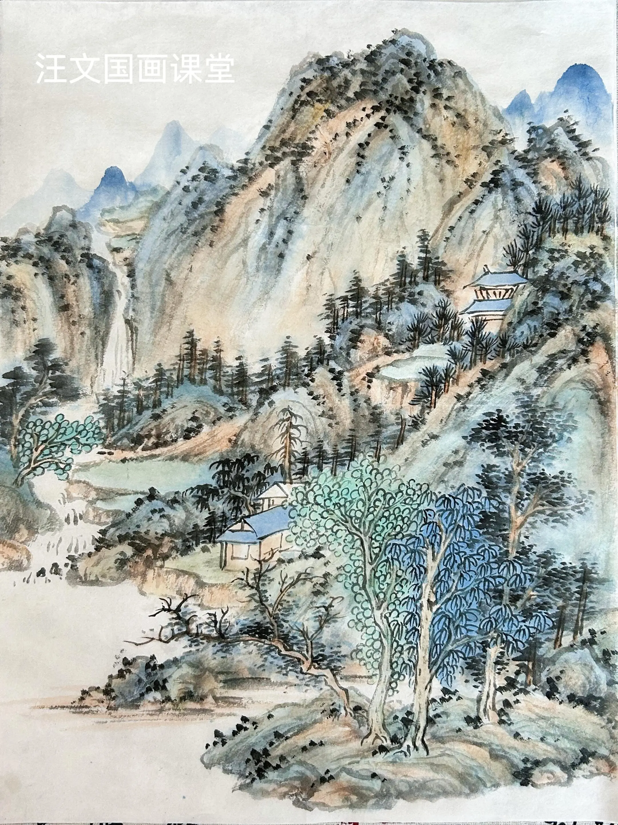 清四王山水课，入门必学。