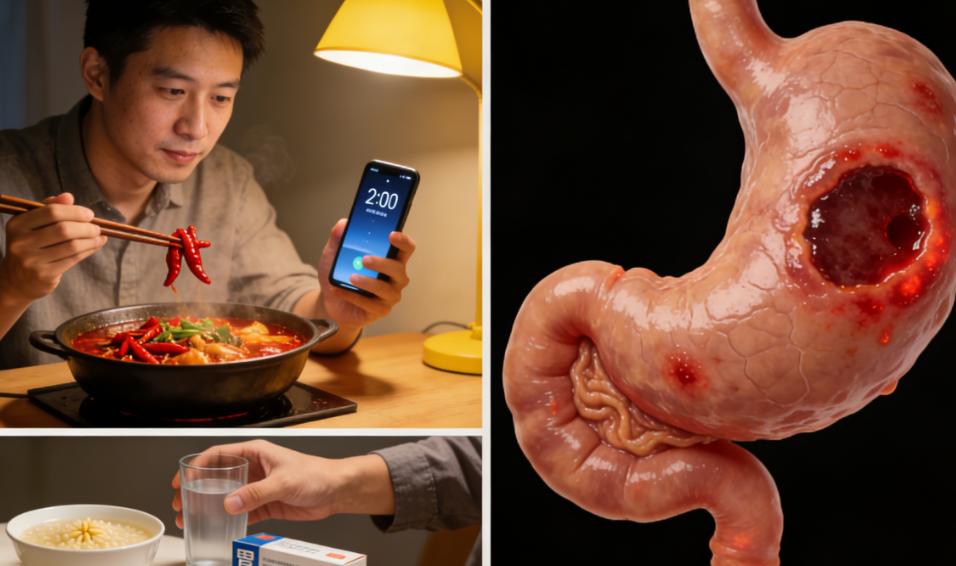 熬夜吃辣伤胃有多狠，一不小心就胃溃疡，普通人这样护胃最实在

有没有人跟我一样，