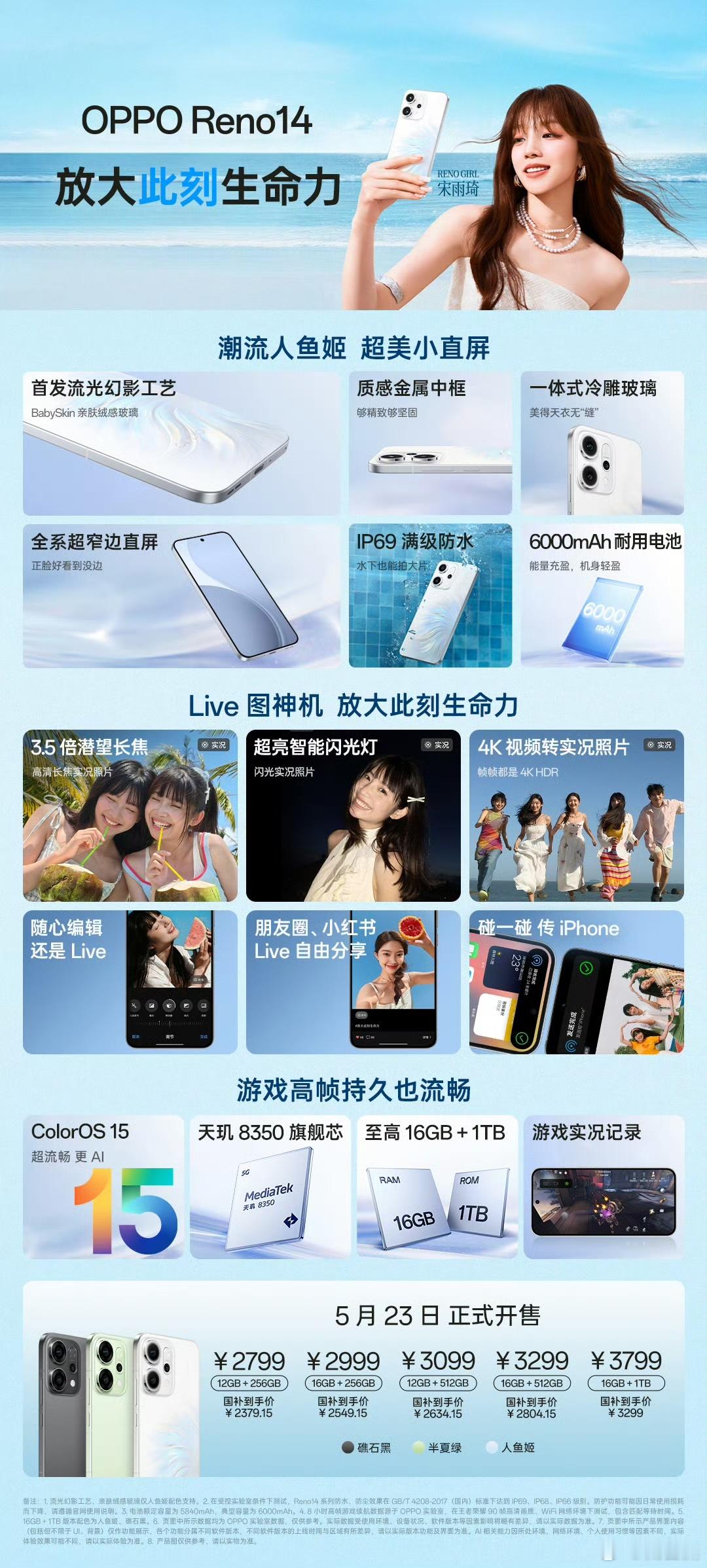 OPPO Reno14 Pro，OPPO史上首台为直播而生的手机，太细分了。OP