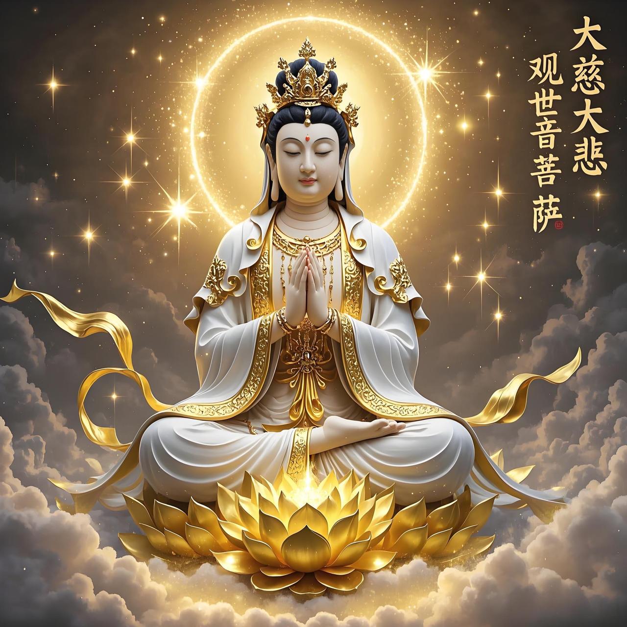 观音的传说始终围绕善念展开。她本是妙庄王之女，因舍弃荣华寻求大道而被世人尊崇。传