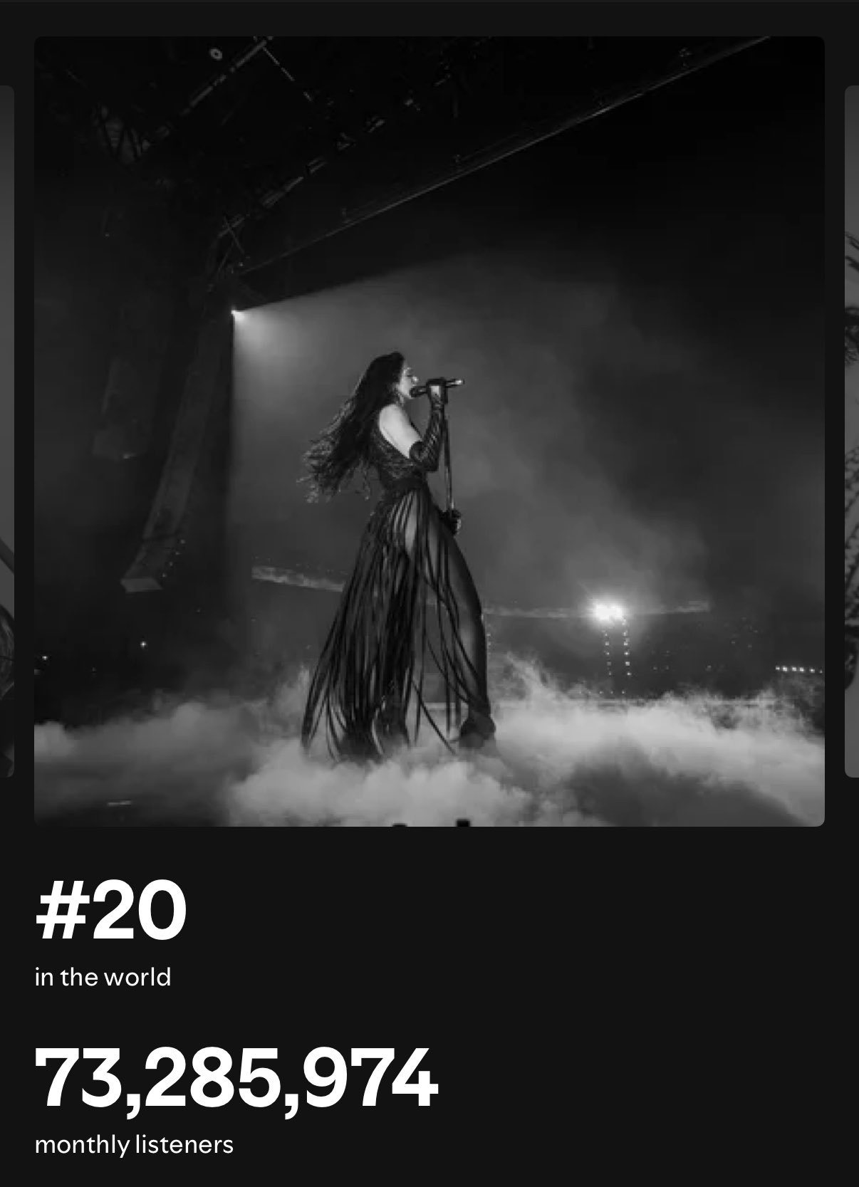 DuaLipa[超话]  Spotify 月听众排名再上升一位20 (+1)  