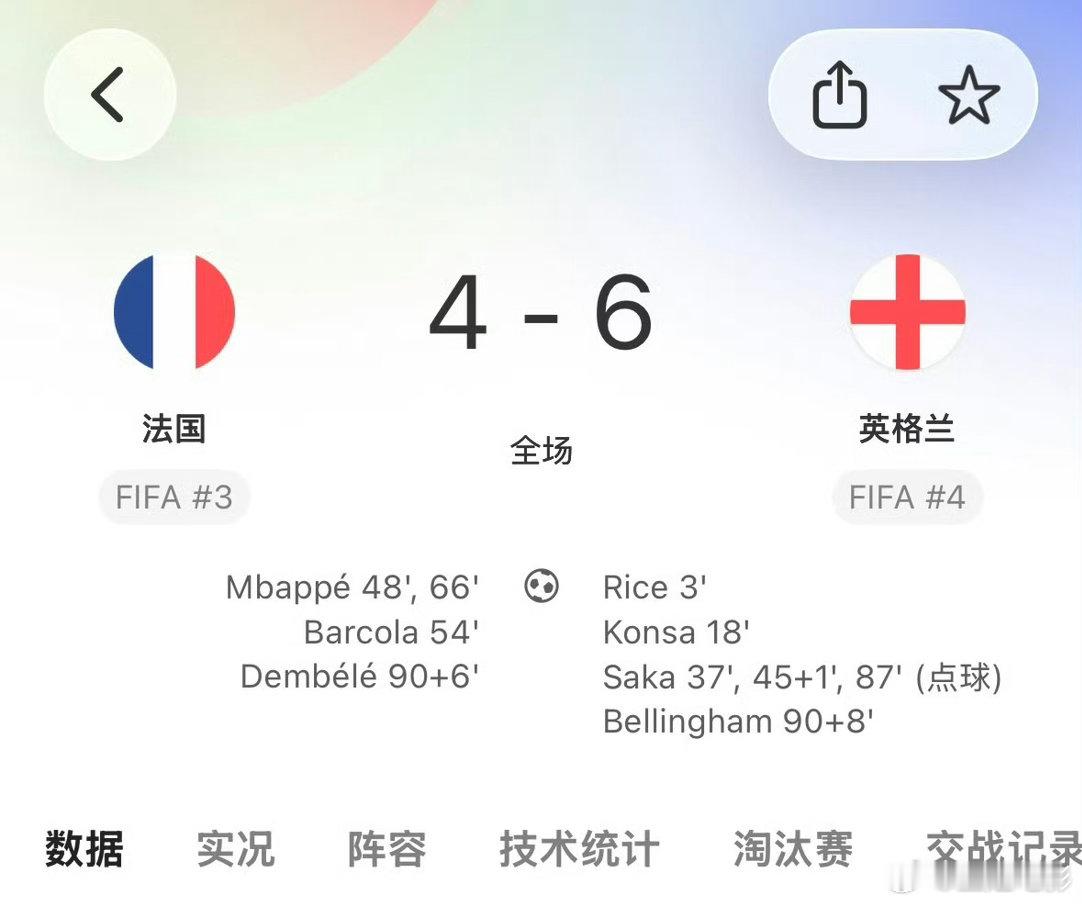 英法进球大战裁判都受不了 进球如麻，裁判却抽筋了，画面太过魔幻。高强度拉锯让主裁