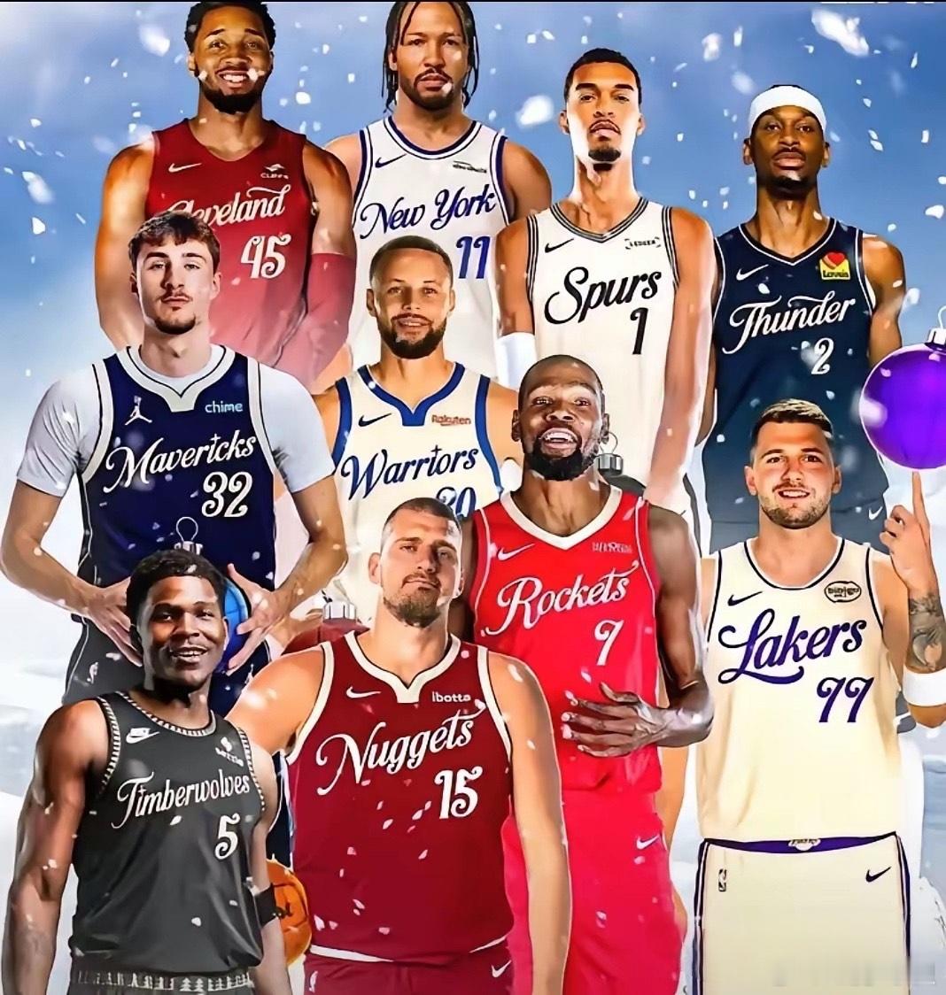 詹姆斯时代落幕！！美媒晒出今年NBA圣诞大战海报詹姆斯已经没有出现在这张海报中老