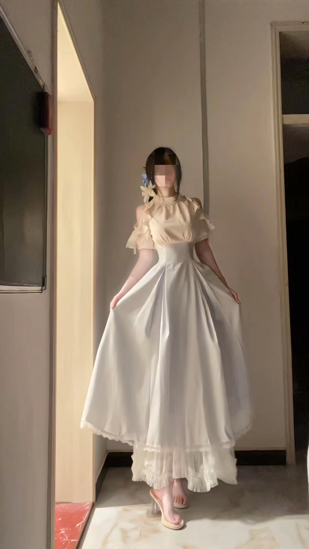 温柔长裙 裙子 长裙 森女想去海边