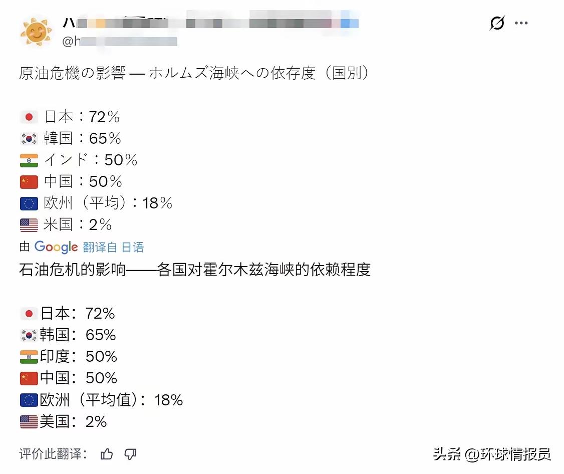 日本网民坐不住了：霍尔木兹海峡有事就是日本有事！以前天天喊“台湾有事就是日本有事