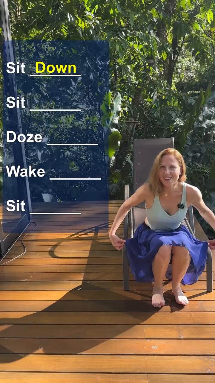 sit down，sit back，doze off，hey，wake up，s