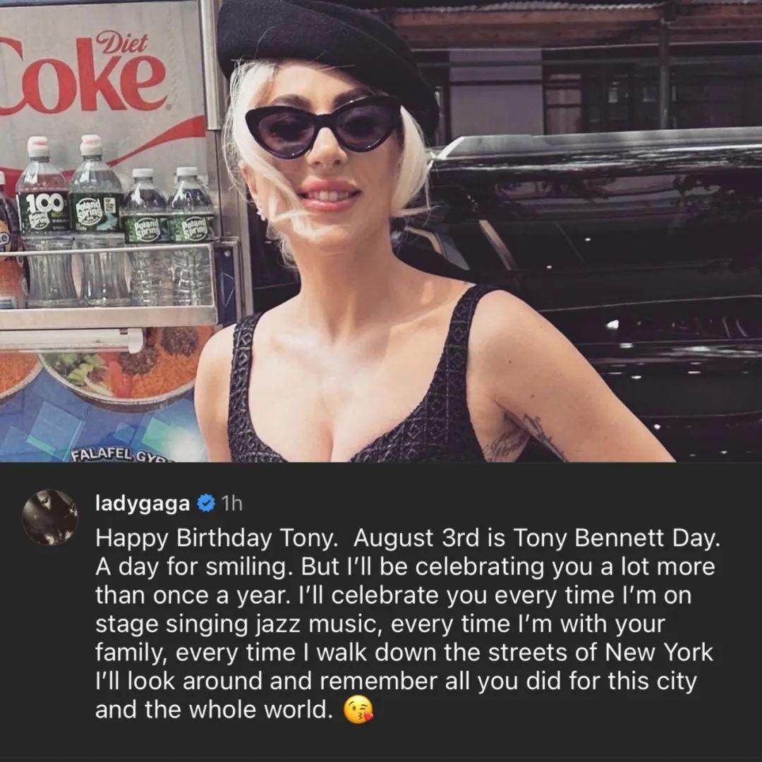 今日，Lady Gaga 祝美国爵士大师 Tony Bennett（托尼·班尼特