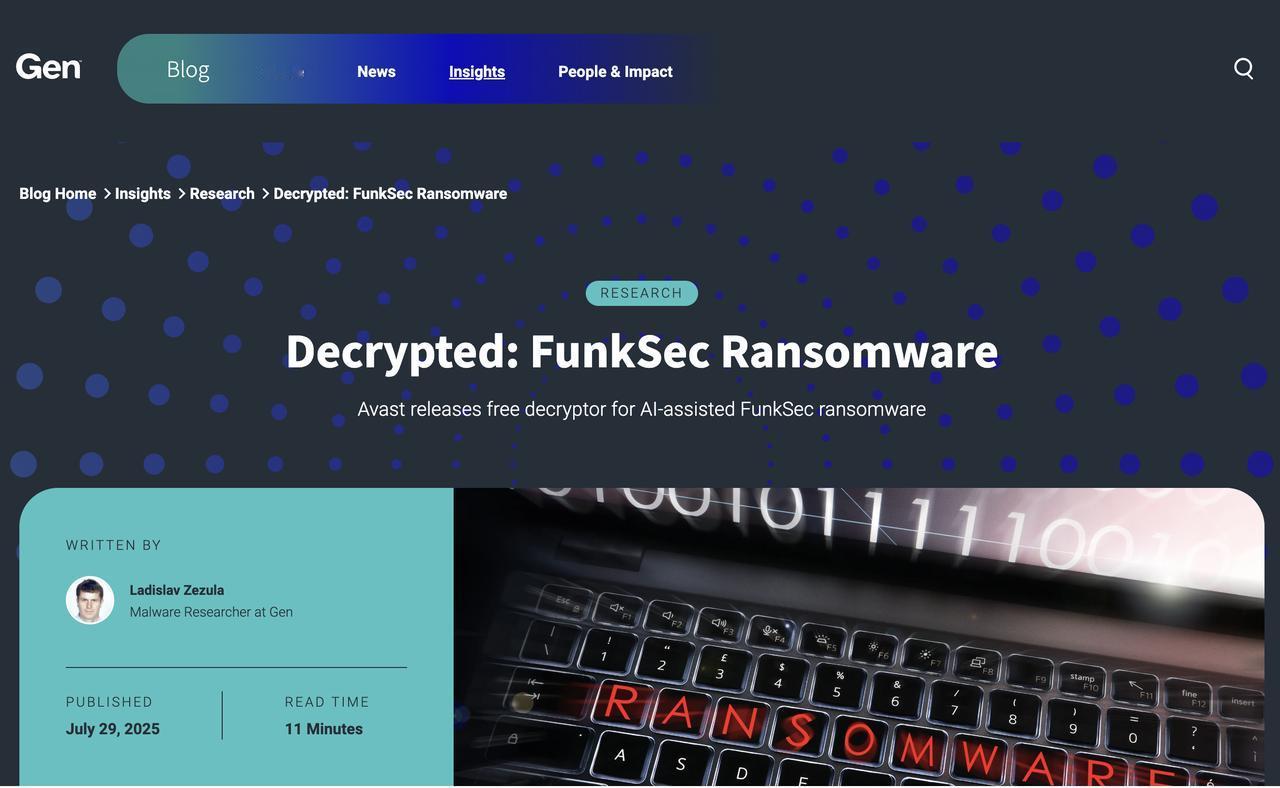 Rust 编写的 AI 勒索病毒被破解！FunkSec 解密工具正式公开

由原