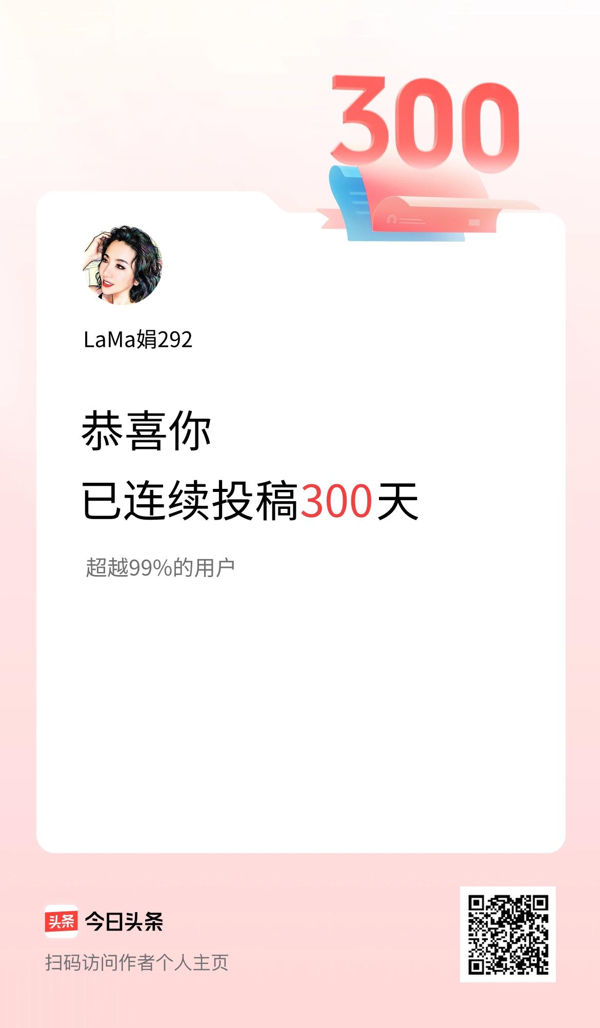 我在头条连续投稿300天