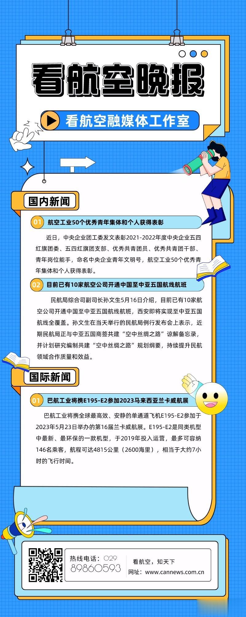 5.17看航空晚报 
1.航空工业50个优秀青年集体和个人获得表彰
2.目前已有