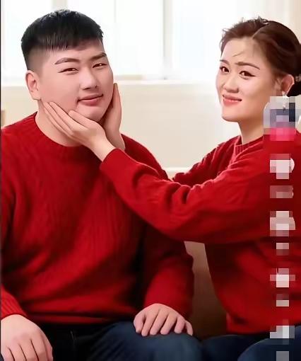 喜庆皆穿红，
颜值赛明星。
夫妻感情好，
幸福度生平。