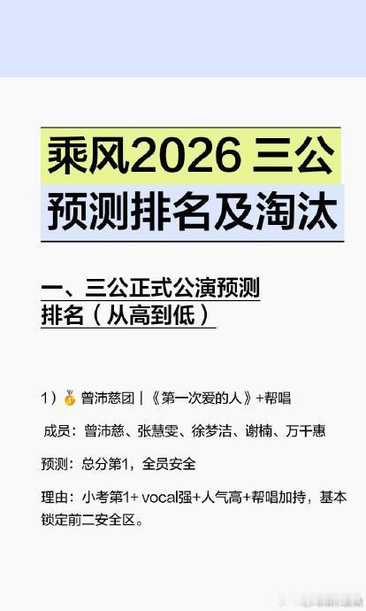 何宣林三公最后一个被选走聚光灯下，《乘风 2026》三公选人环节的空气仿佛凝固了