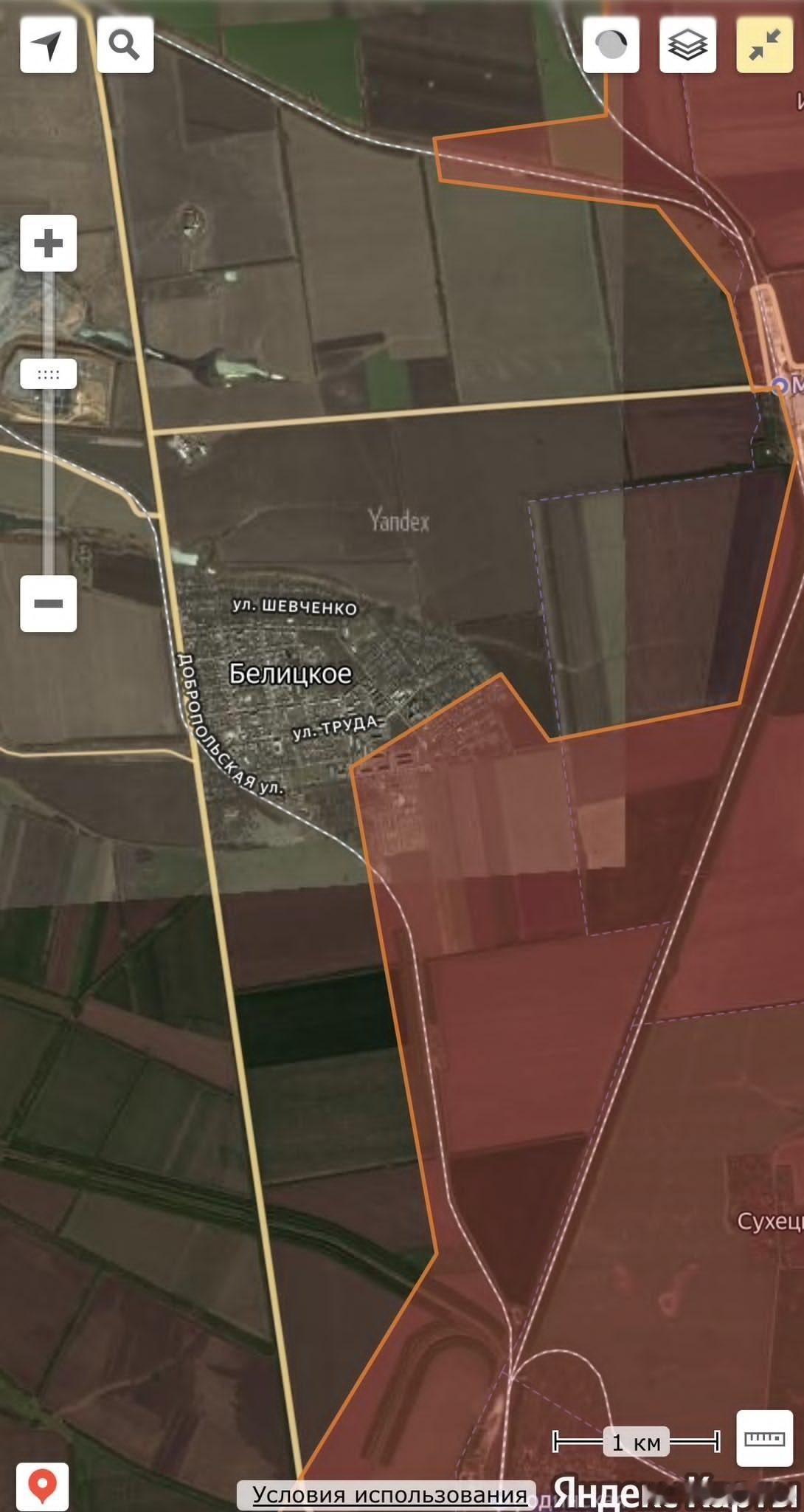 俄乌冲突 根据Lost的最新数据俄军已经插入了罗金西克与多布列皮利亚之间的比列茨