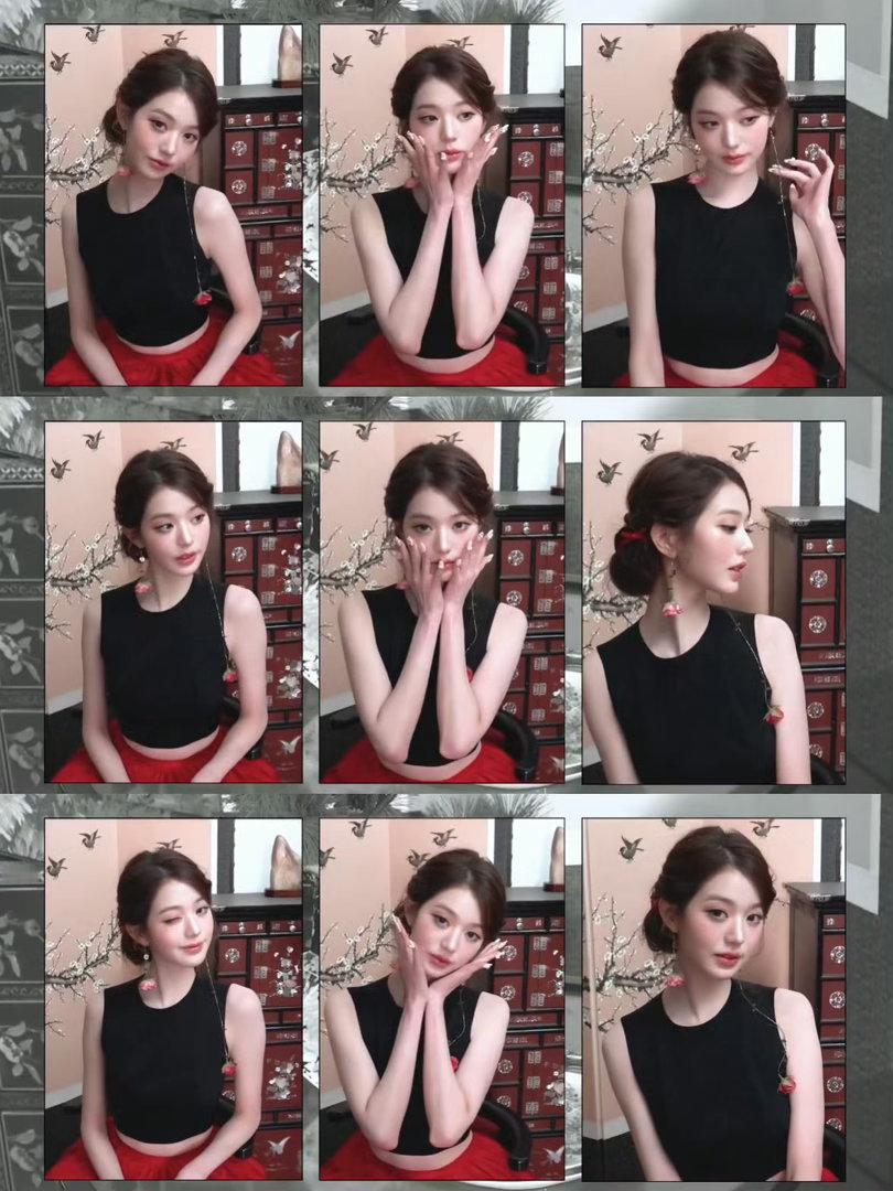 素净一张脸，收敛了眉眼 ​​​