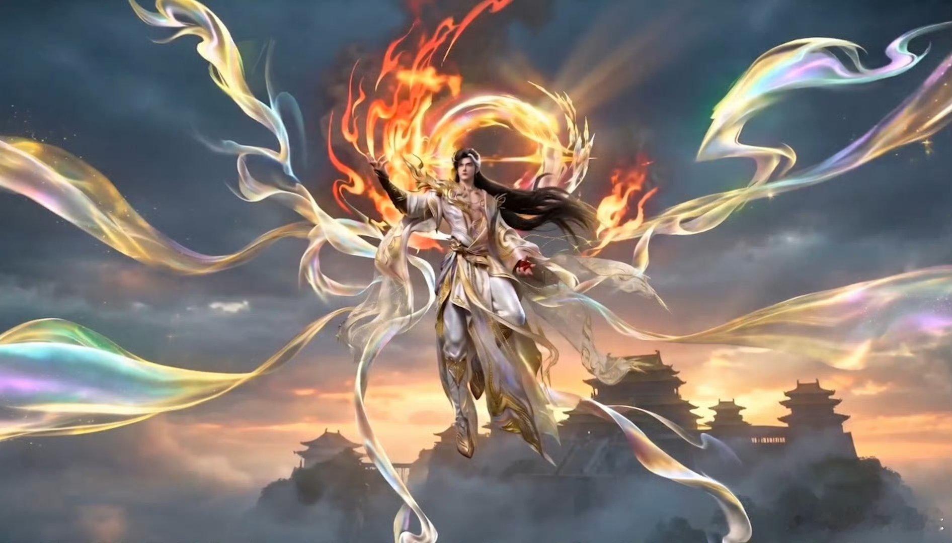 完美世界开播五周年完美世界火灵儿五周年庆造型以全新模样，赴五年之约。石昊少年意气