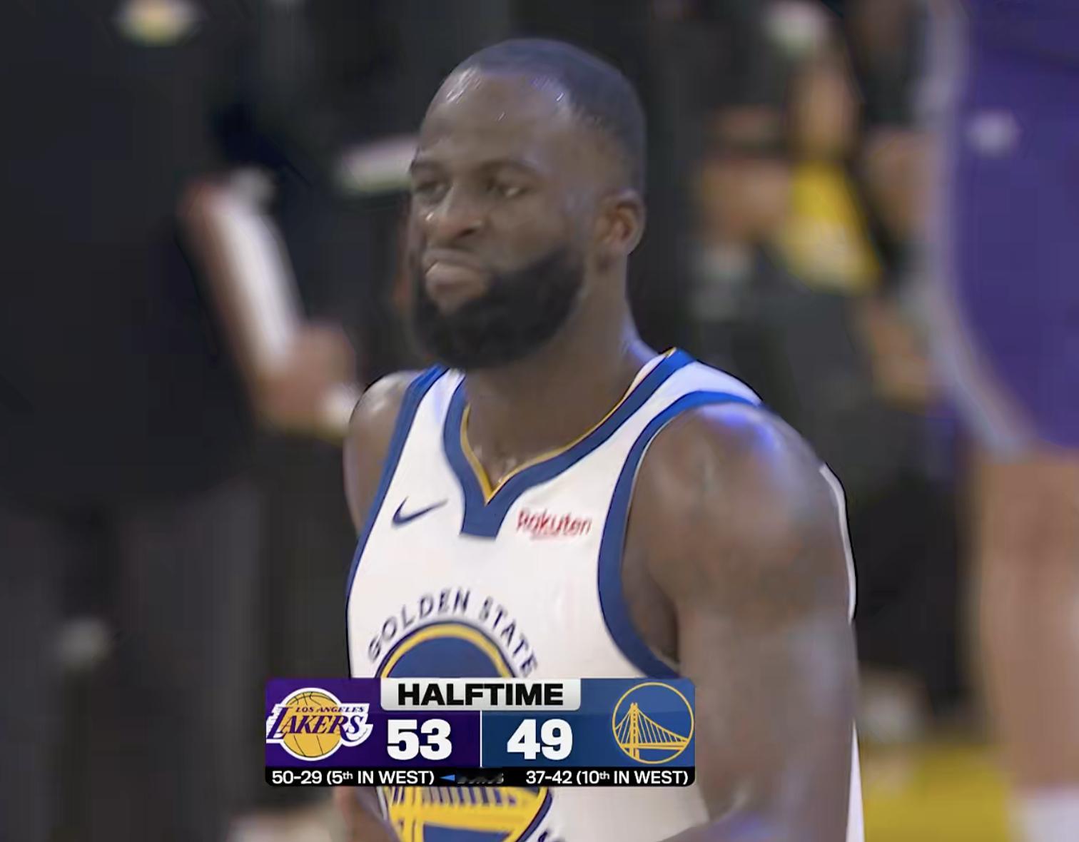 半场结束，湖人53-49勇士，如何评价？湖人vs勇士 詹姆斯18分3篮板3助攻，